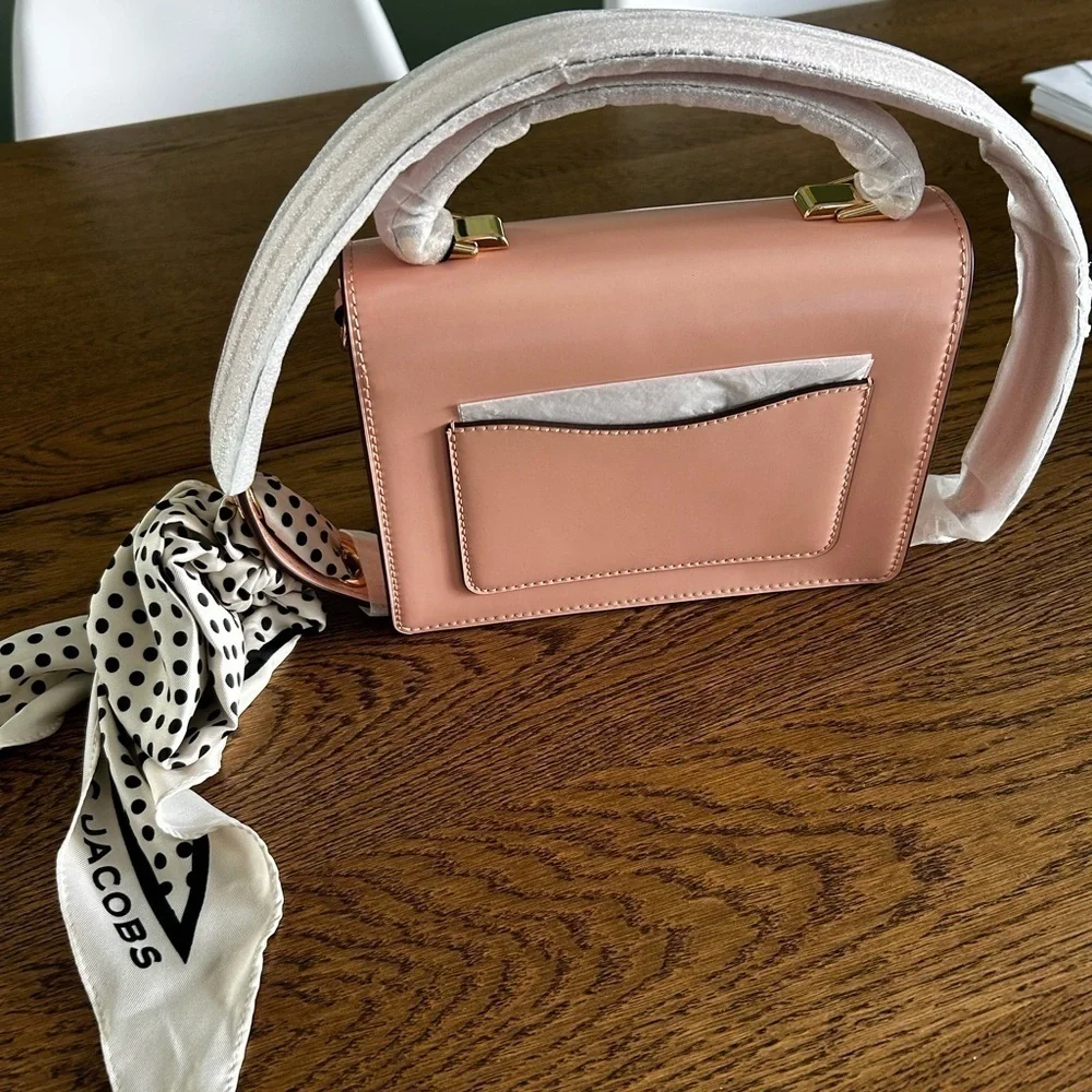 New! Marc Jacobs The Downtown Satchel Bag  -Pink smooth leather with bag scarf